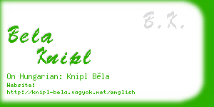 bela knipl business card